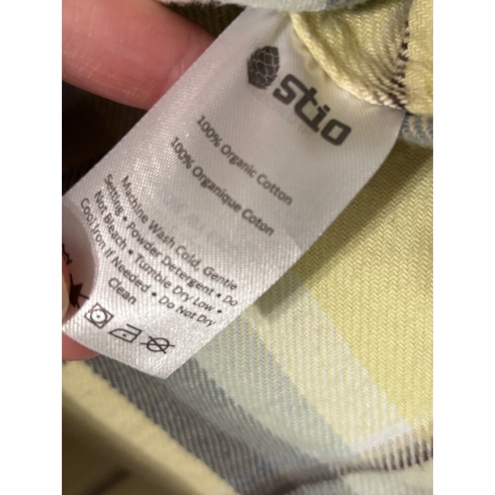 Stio Hutkeeper Straw Yellow Plaid Heavyweight Outdoorsy Cotton Flannel Shirt L - Picture 6 of 6